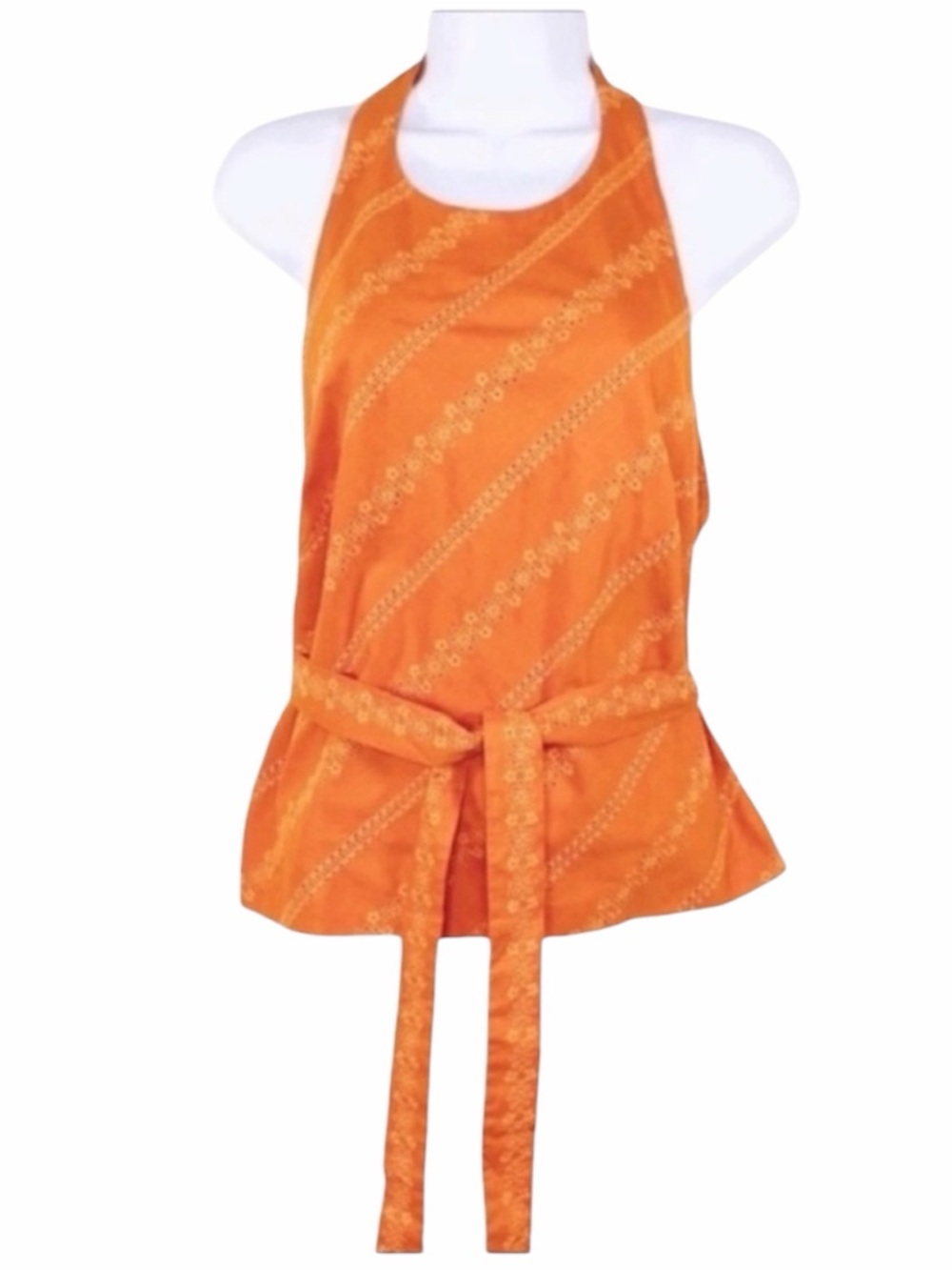 W WORK TO WEEKEND Diagonal Eyelet Tank Top 10 orange